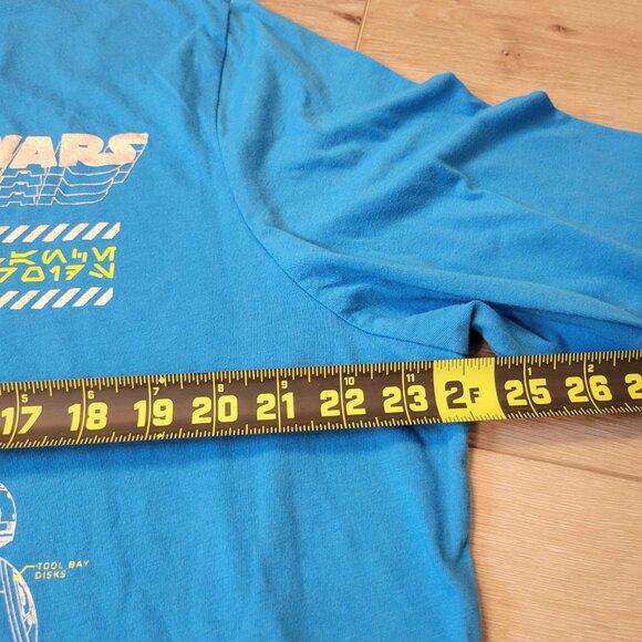 Disney Star Wars Blue Long Sleeve Shirt R2D2 C3PO Fandom Sz XLarge - Picture 3 of 6